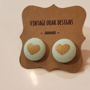 Heart Stud Earrings Handmade Etsy